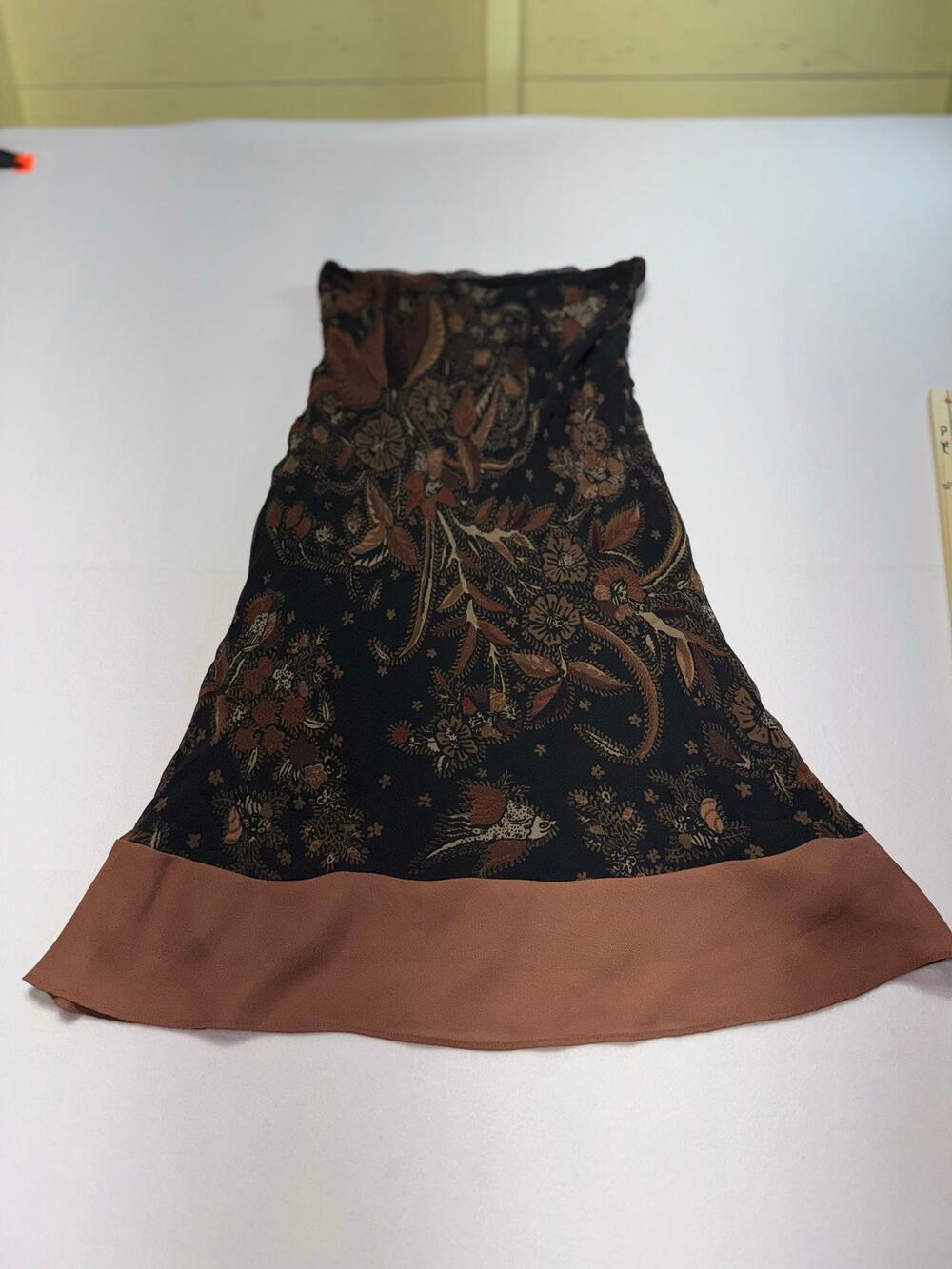 Fall whimsi goth cottage core natural material silk warm tone midi skirt 0021A1